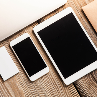 Responsive website redesign shown on mobile devices